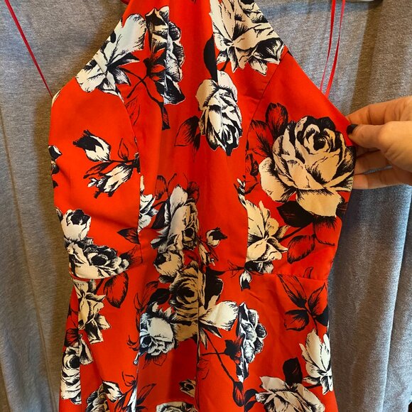 LULUS Halter Neck Floral Print Sleeveless Mini Dress Size XS - Picture 3 of 7